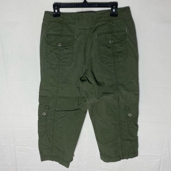 Eddie Bauer Mercer Fit Green Cargo Capri Pants 8 - Picture 15 of 16